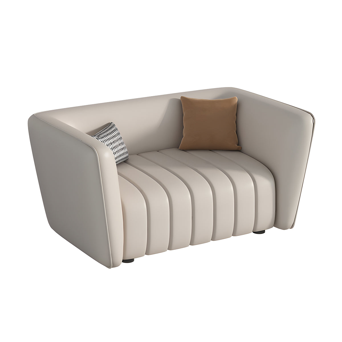 Premium Luxurious Leather Sofa with Comfort Cushions for Office Lounge