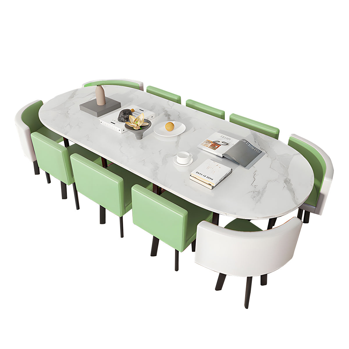 Oval White Conference Table Simple Modern