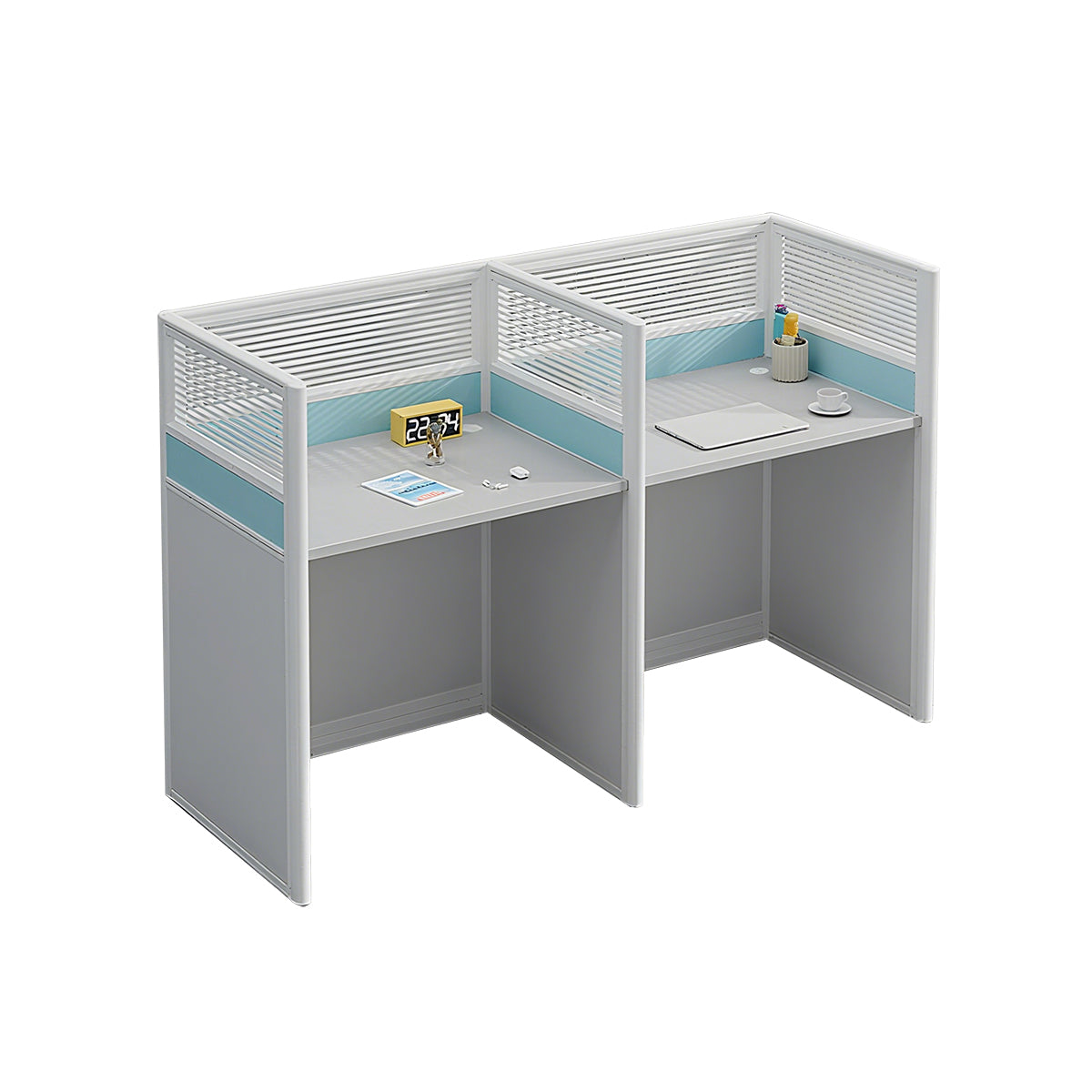 Workstation Desk with Divider Panels Eco-Friendly Sturdy Modular
