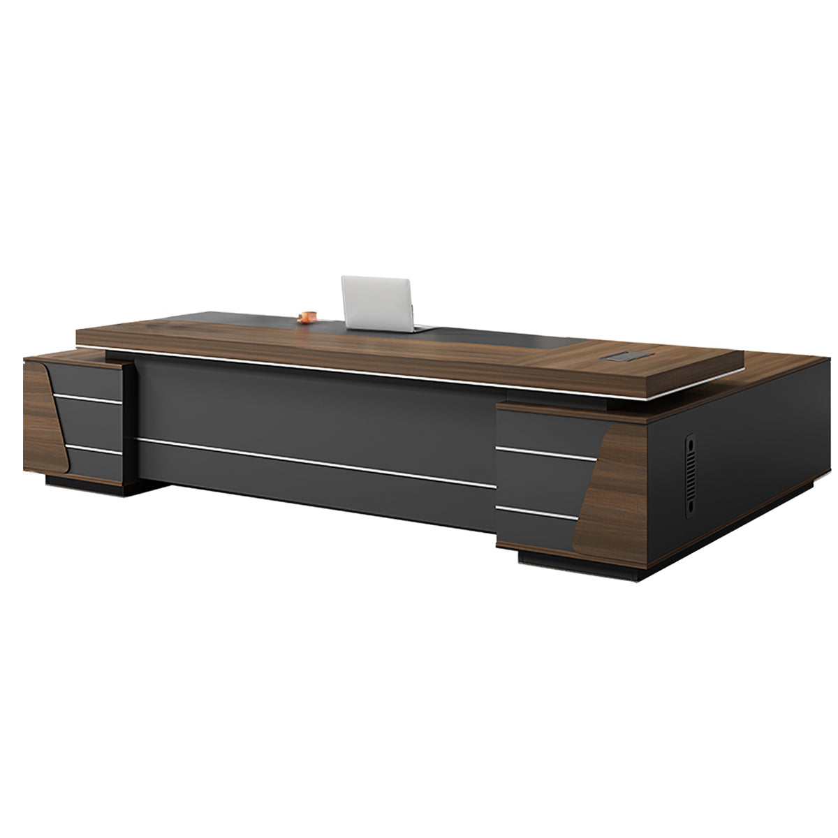 Modern L-shaped Executive Desks with Side Storage Cabinet