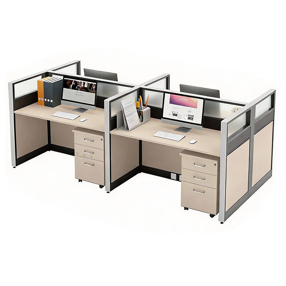 Modern Minimalist L-Shaped Office Desk 49–149 in Wide with Cable Management, Lockable Drawers, Steel Frame & Adjustable Height