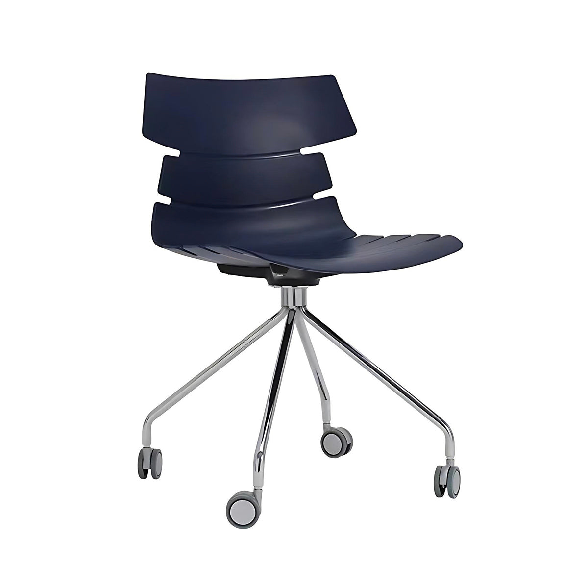 Minimalist Ergonomic Office Chair with Smooth-Rolling Casters & Supportive Backrest