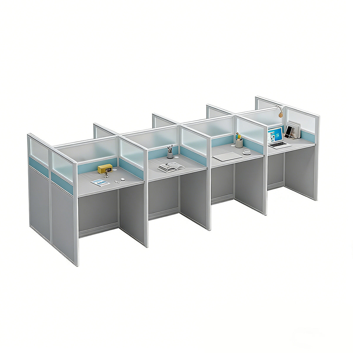 Workstation Desk with Divider Panels Eco-Friendly Sturdy Modular