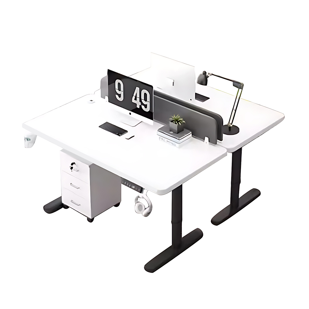 Premium Smart Height Adjustable Desk with Sturdy Steel Frame and Privacy Panel