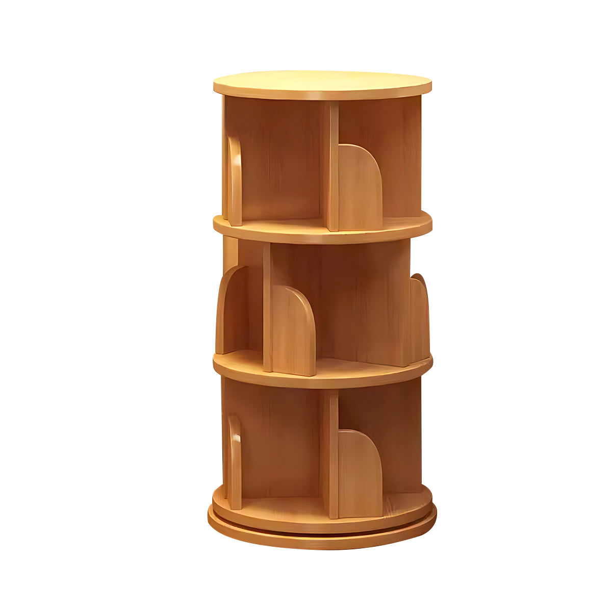 Minimalist Rotating Bookshelf, 360° Rotation, Multi-Layer Storage, Casters