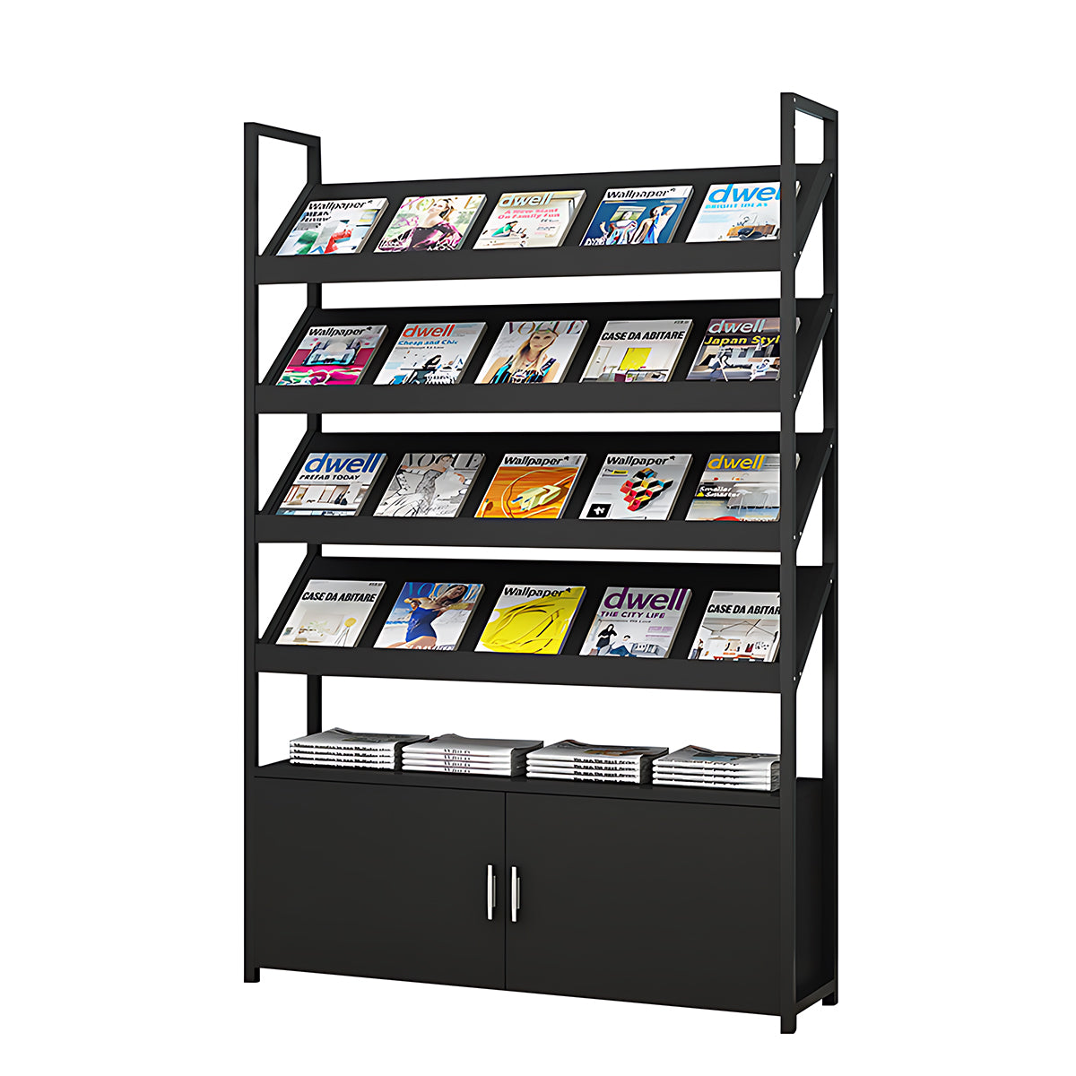 Fashionable Multi-Functional Bookshelf with Sturdy Frame and Large Storage Capacity