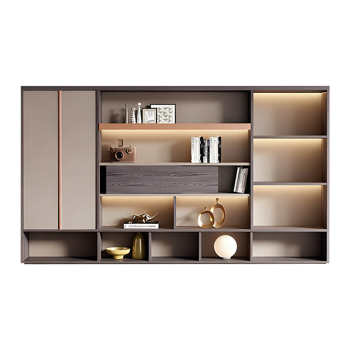 Stylish Storage Cabinet with Sensor Light and Extra-Large Wardrobe
