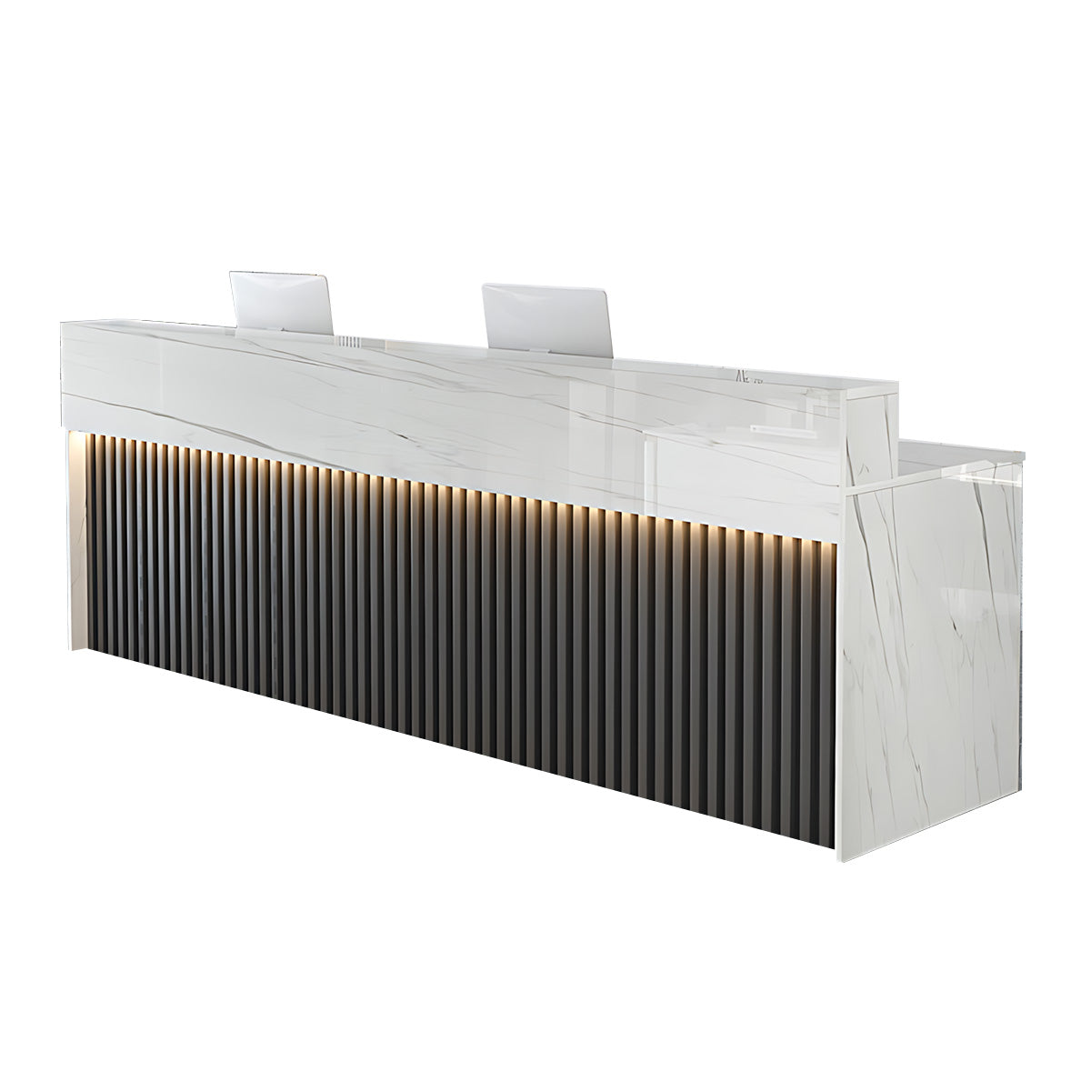 Alt Reception Reception Desk 47–157 in Wide with LED Accent Lighting, Lockable Drawe ...