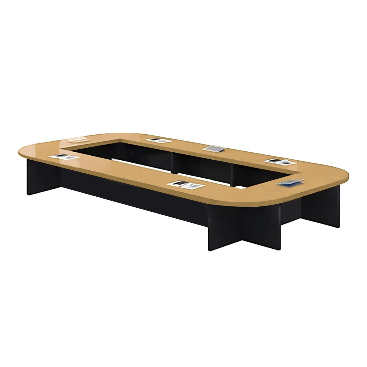 U-Shaped Conference Table 94–299 in Wide (8–25 ft) for 6–24 People with Built-In Power Outlets