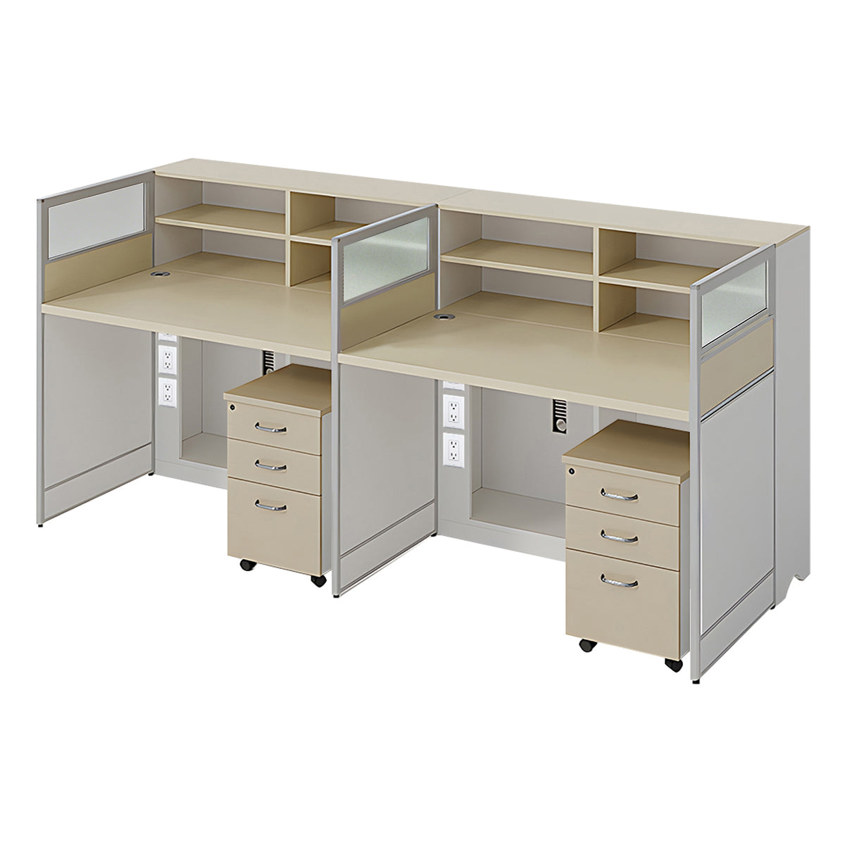 Stylish Ergonomic Office Desk with Semi-Transparent Partition Screen