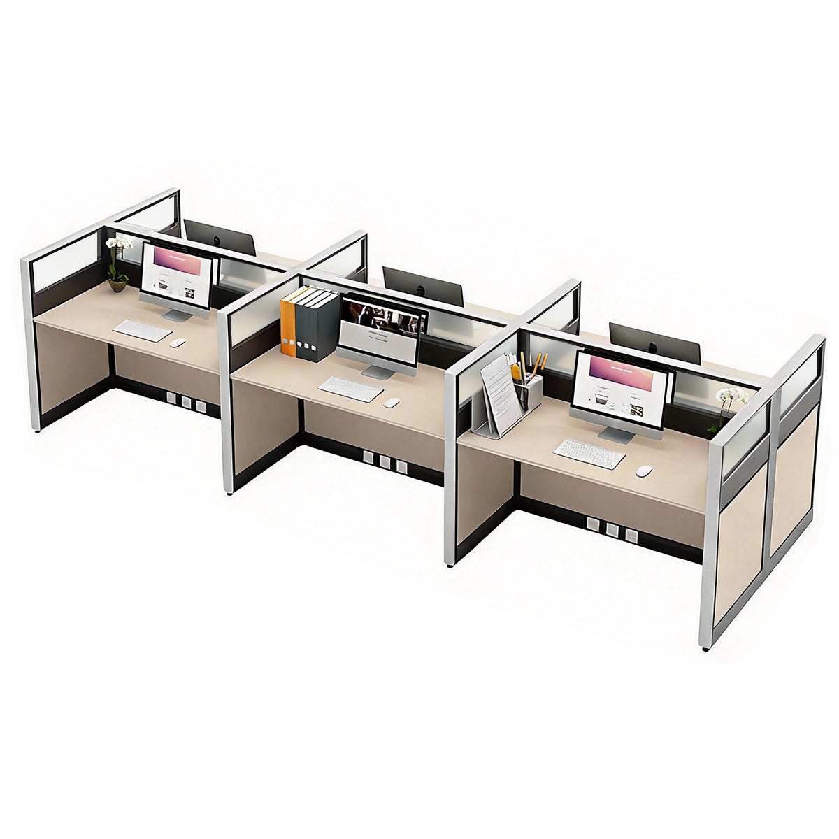 Modern Minimalist L-Shaped Office Desk 49–149 in Wide with Cable Management, Lockable Drawers, Steel Frame & Adjustable Height