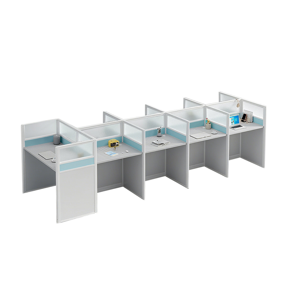 Workstation Desk with Divider Panels Eco-Friendly Sturdy Modular