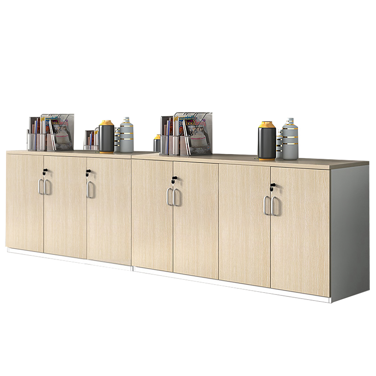 Minimalist Functional Storage Cabinet with Shelves and Drawers