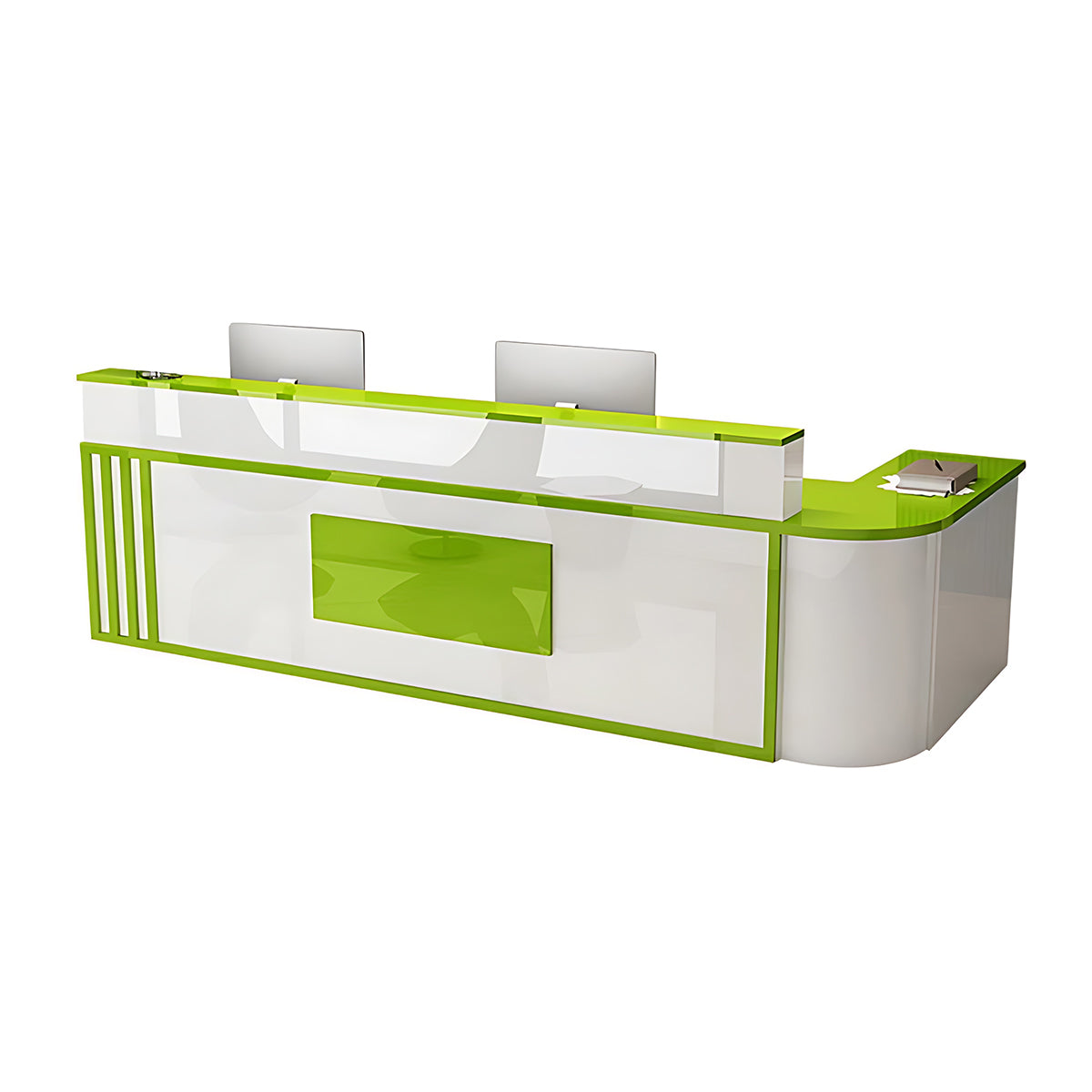 Modern Elegant Glossy Reception Desk with Corner Design