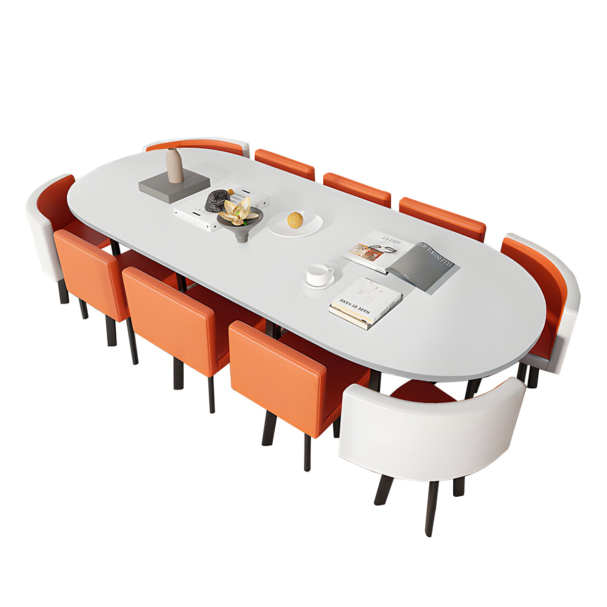 Oval White Conference Table Simple Modern