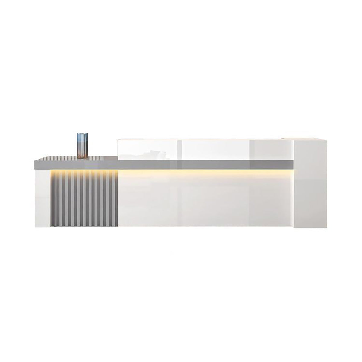 Modern Luxury Reception Desk with Counter and Integrated LED Accent Lighting