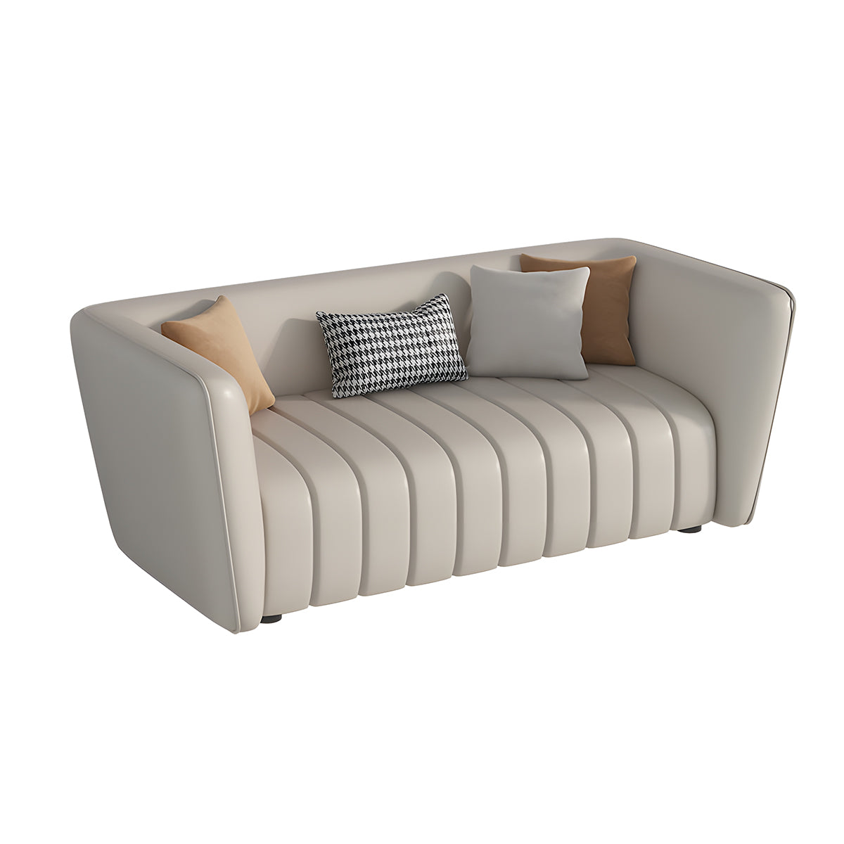 Premium Luxurious Leather Sofa with Comfort Cushions for Office Lounge