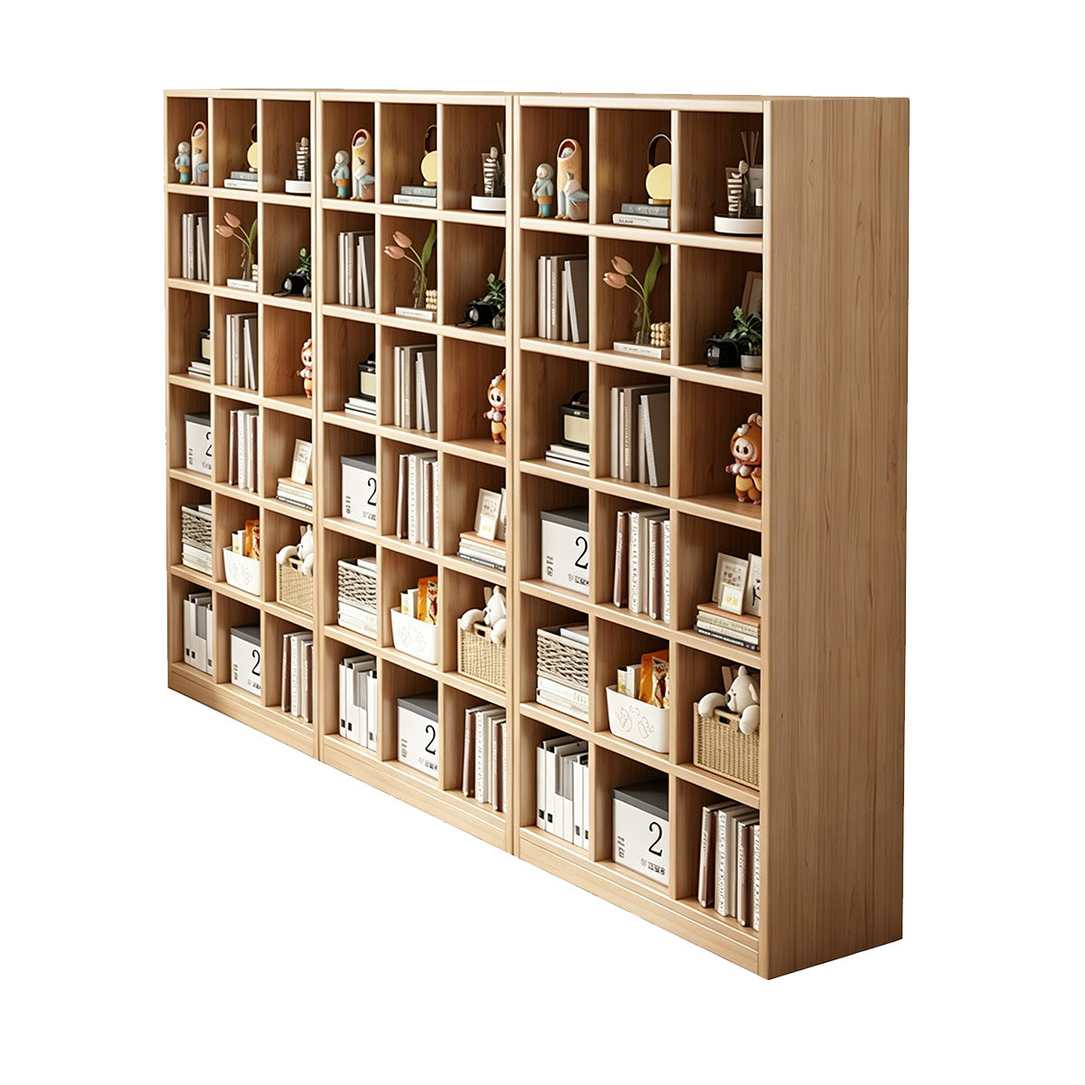 Storage Cabinet, product detail view, Versatile Solid Wood Storage Cabinet With Deep Open Storage & Modular Design finish, for office storage space,...