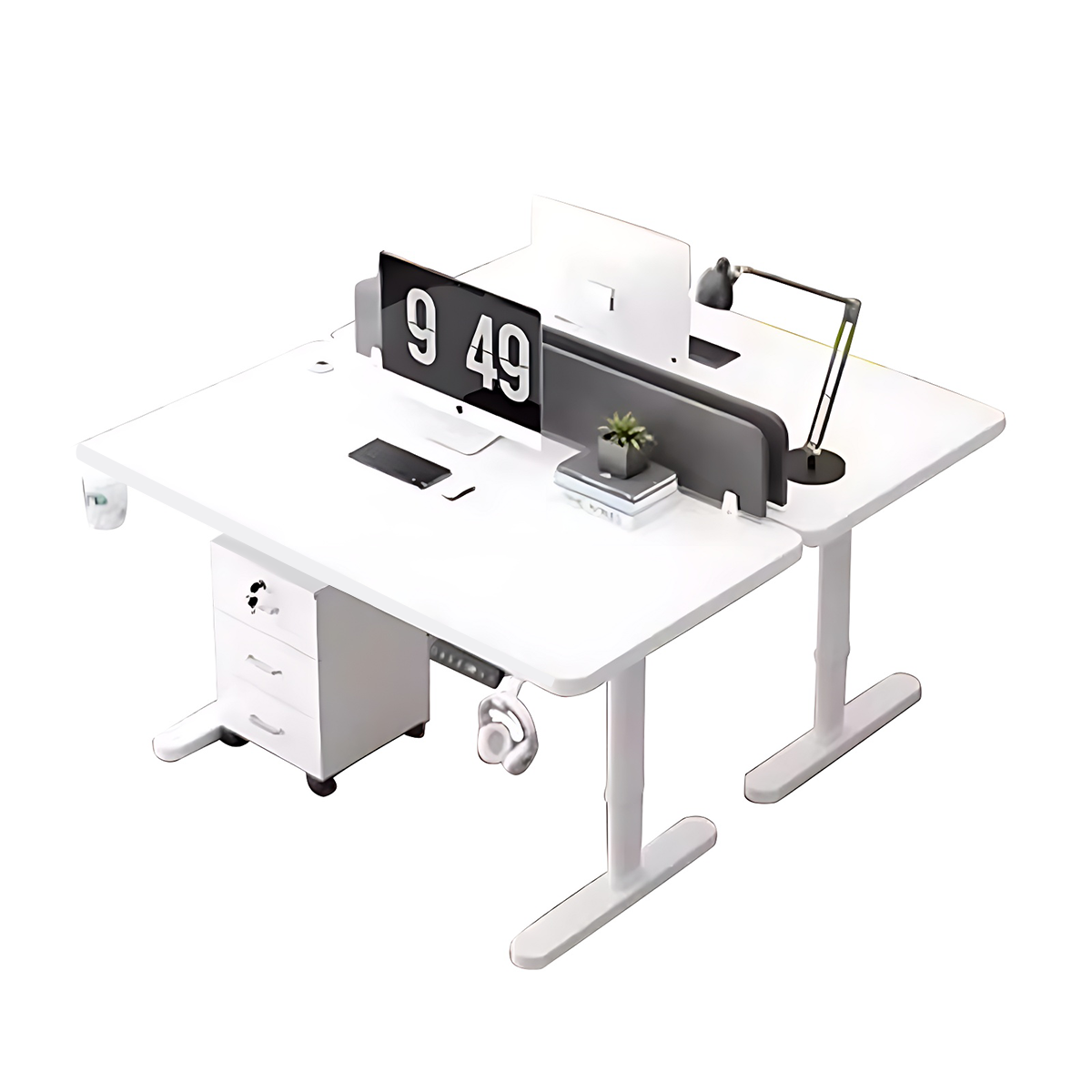 Premium Smart Height Adjustable Desk with Sturdy Steel Frame and Privacy Panel
