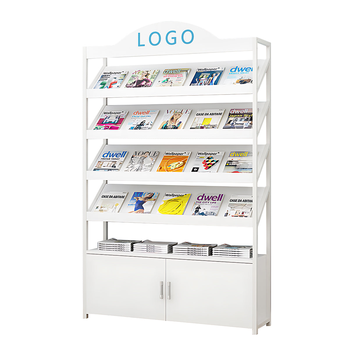 Fashionable Multi-Functional Bookshelf with Sturdy Frame and Large Storage Capacity