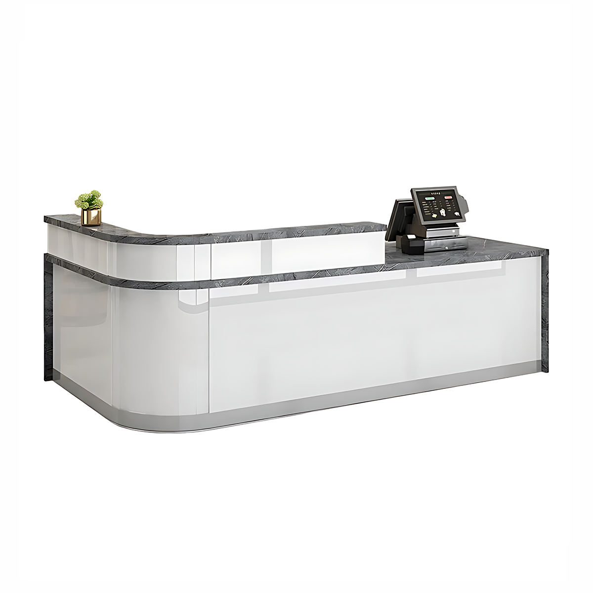 Rectangular Laminate Reception Desk with Filing Cabinet