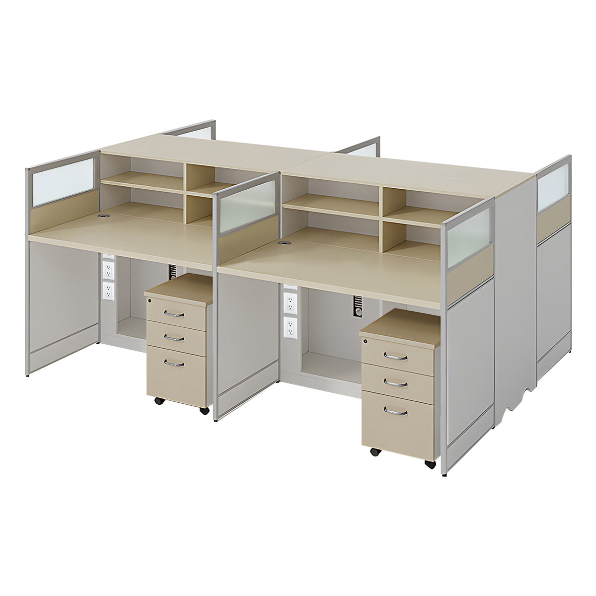 Stylish Ergonomic Office Desk with Semi-Transparent Partition Screen