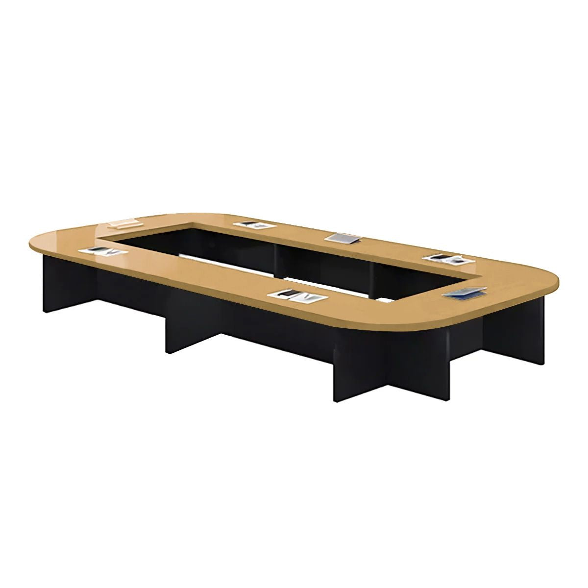 U-Shaped Conference Table 94–299 in Wide (8–25 ft) for 6–24 People with Built-In Power Outlets