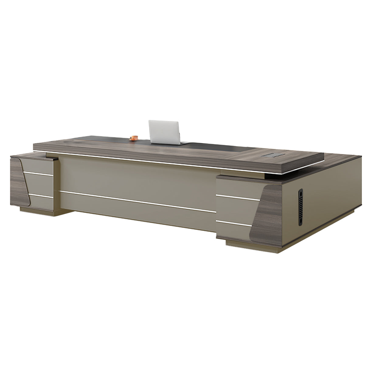 Modern L-shaped Executive Desks with Side Storage Cabinet