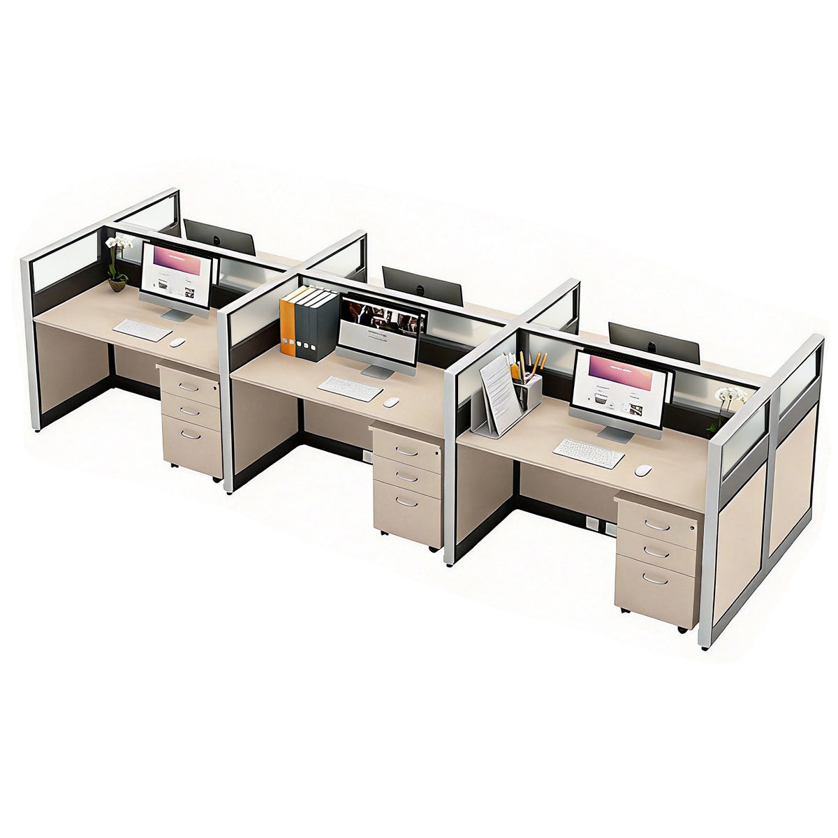 Modern Minimalist L-Shaped Office Desk 49–149 in Wide with Cable Management, Lockable Drawers, Steel Frame & Adjustable Height