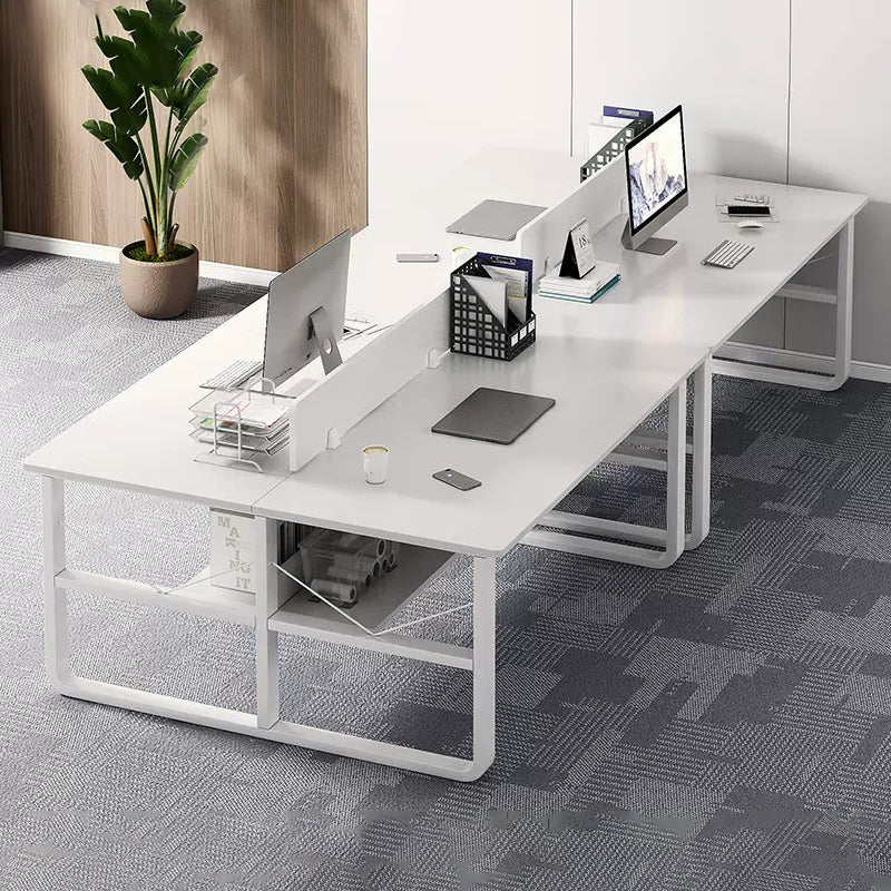 Simple  Office Desk with Partition for Staff, Freely Customizable, U Shaped Bracket