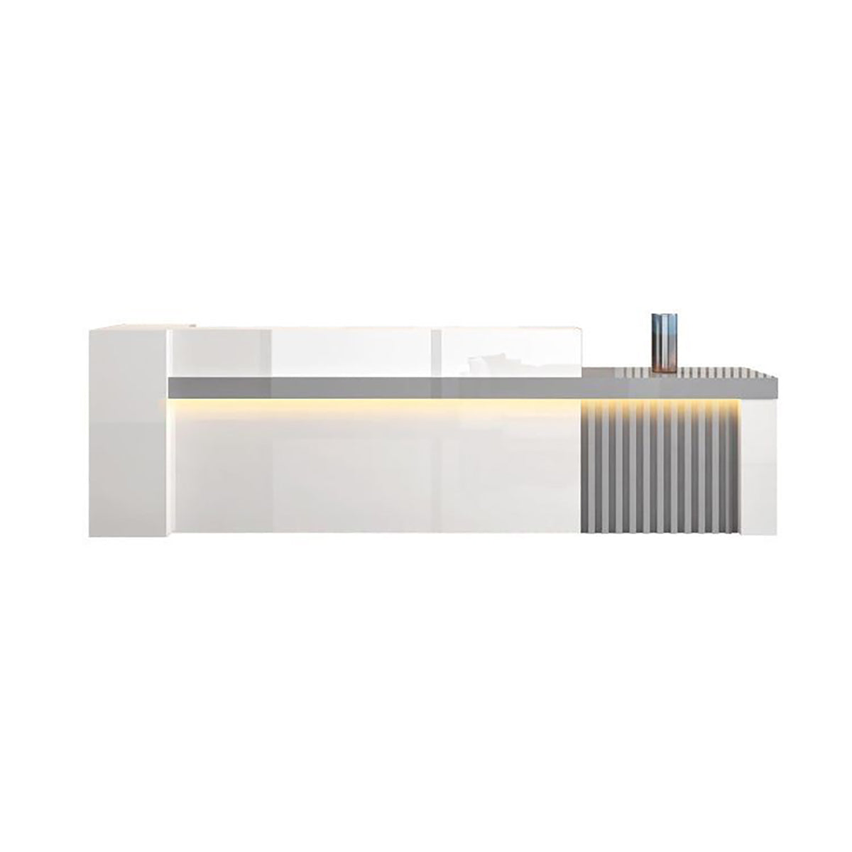Modern Luxury Reception Desk with Counter and Integrated LED Accent Lighting