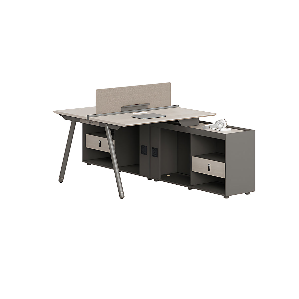 Stylish and Practical Office Staff Desk with Privacy Panel