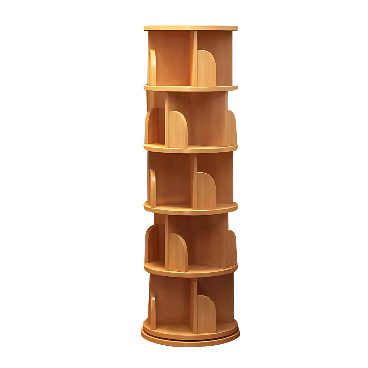 Minimalist Rotating Bookshelf, 360° Rotation, Multi-Layer Storage, Casters