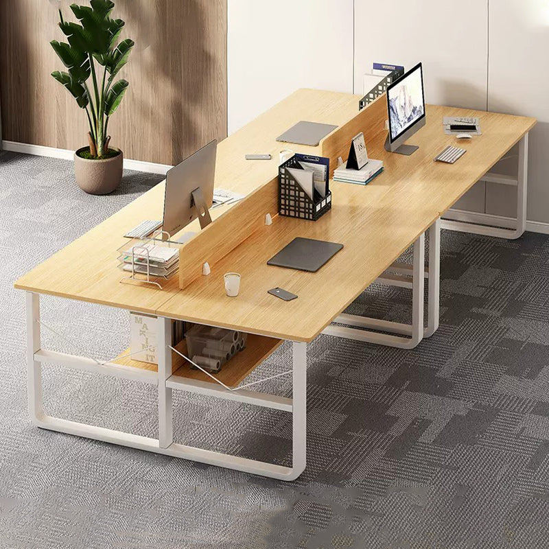 Simple  Office Desk with Partition for Staff, Freely Customizable, U Shaped Bracket