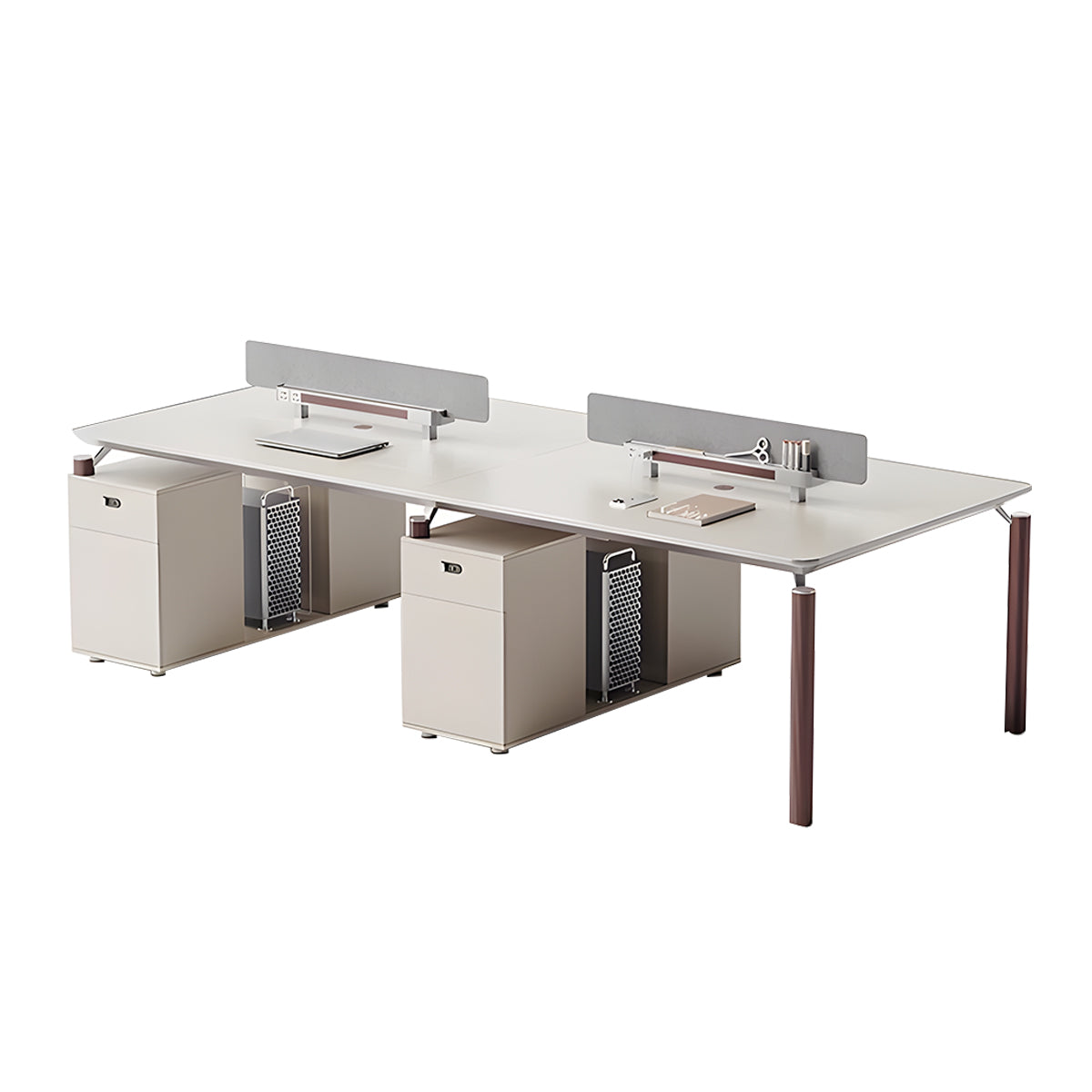High-End Fashionable Office Desk with Privacy Panels and Sturdy, Practical Legs