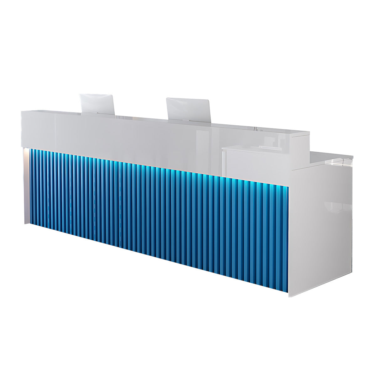 Luxurious Reception Desk with Ample Storage & LED Lights for Office