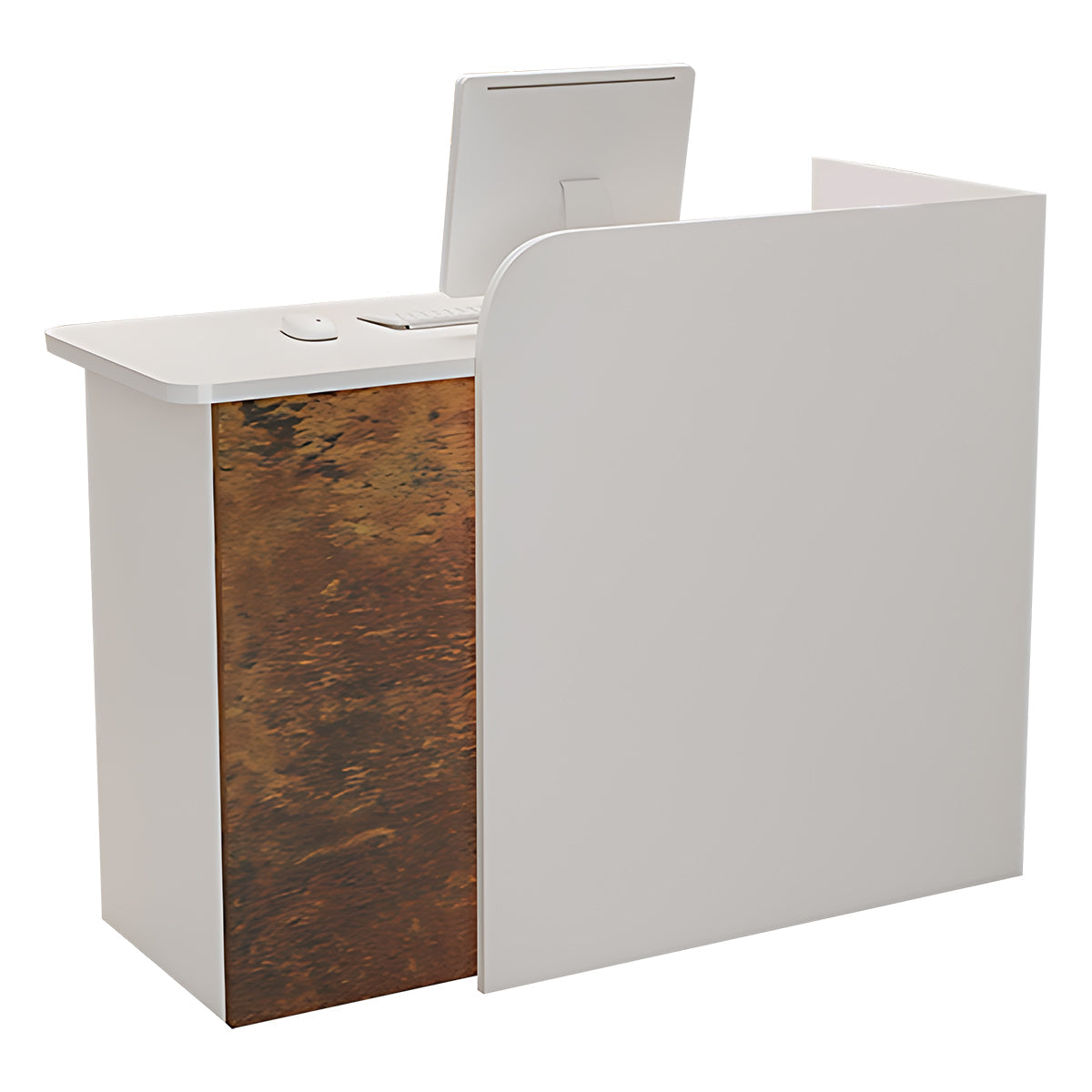Classic Elegant Reception Desk with Functional Storage Compartments