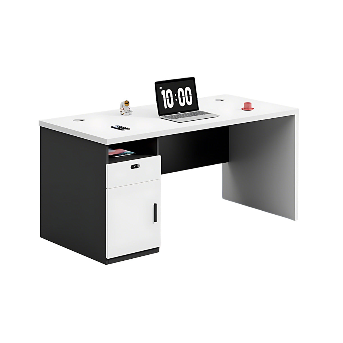 Streamlined Office Desk with Built-In CPU Slot for Home and Office