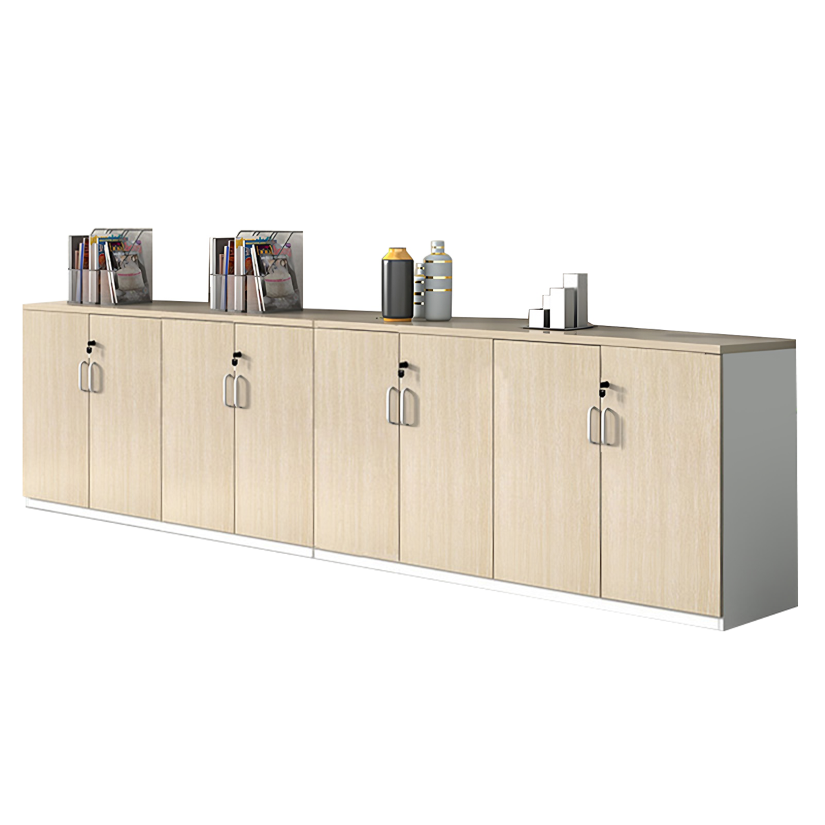 Minimalist Functional Storage Cabinet with Shelves and Drawers