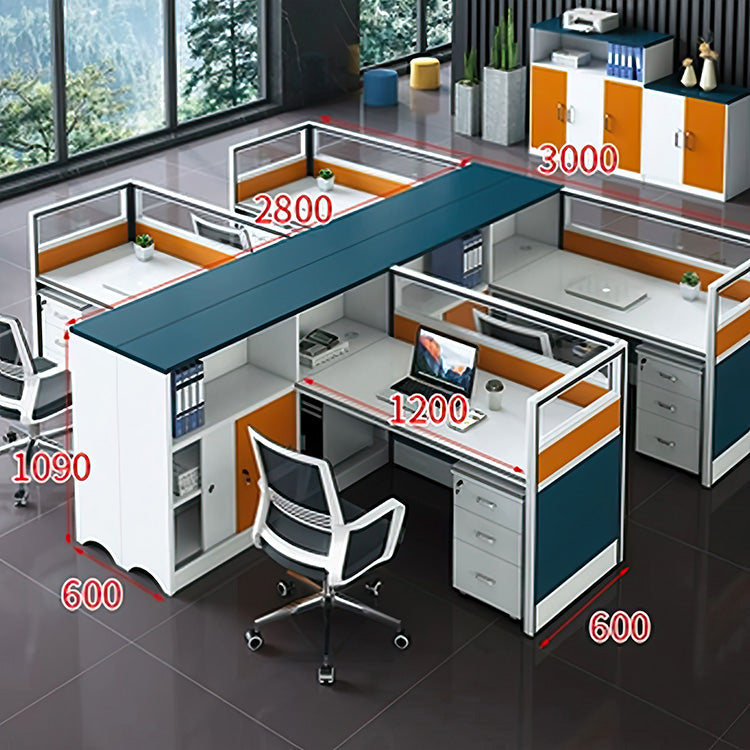 Modern Finance Office Computer Desk and Chair Set with Screen Partition