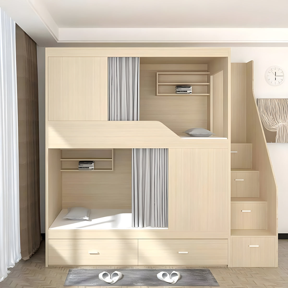 Multi-functional Solid Wood Bunk Bed for Bedroom