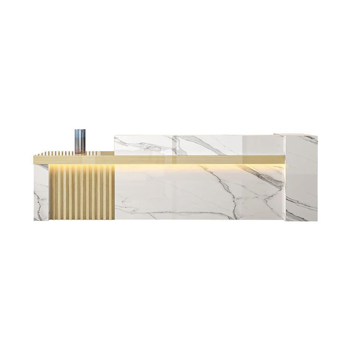 Modern Luxury Reception Desk with Counter and Integrated LED Accent Lighting