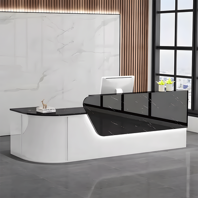 L-shaped Wooden Reception Desk with Lacquer Finish（Stock Items）