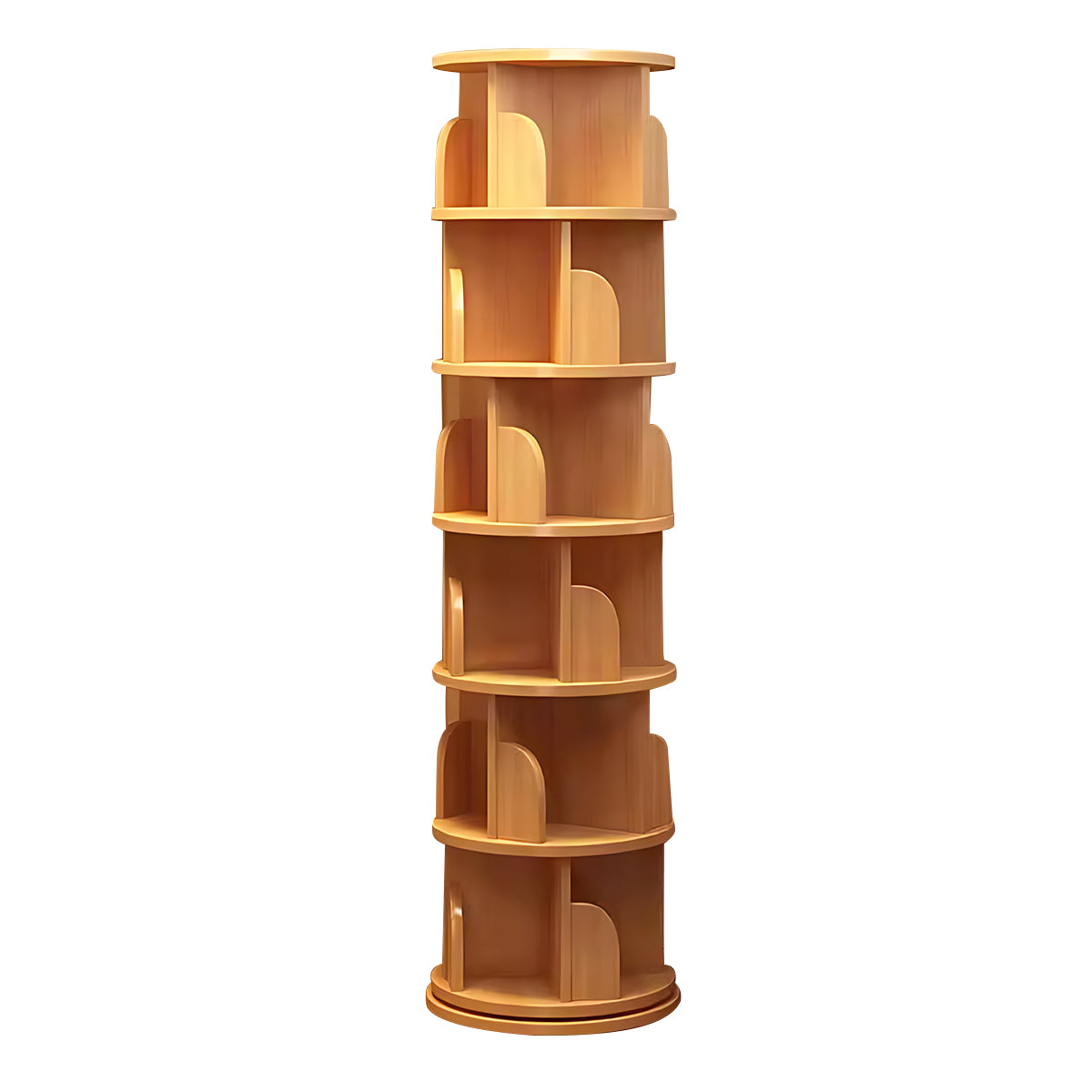Minimalist Rotating Bookshelf, 360° Rotation, Multi-Layer Storage, Casters