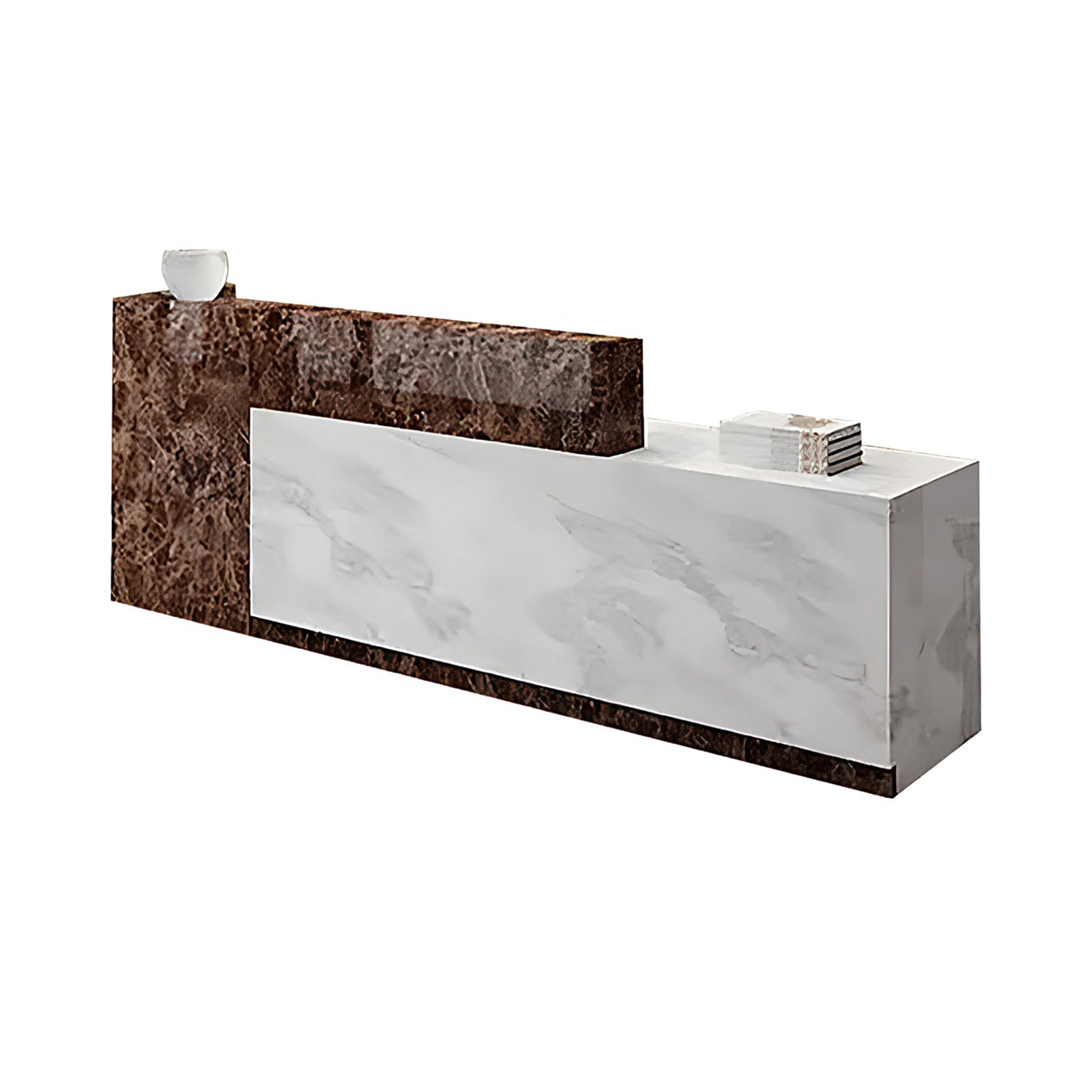 Alt Reception Modern Reception Desk 47–118 in Wide with Lockable Drawers & Marble To ...