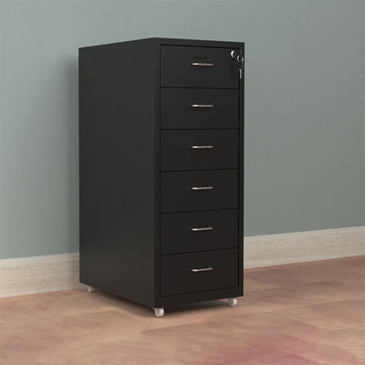 Metal Office Cabinet with Lockable Drawers for Files and Storage