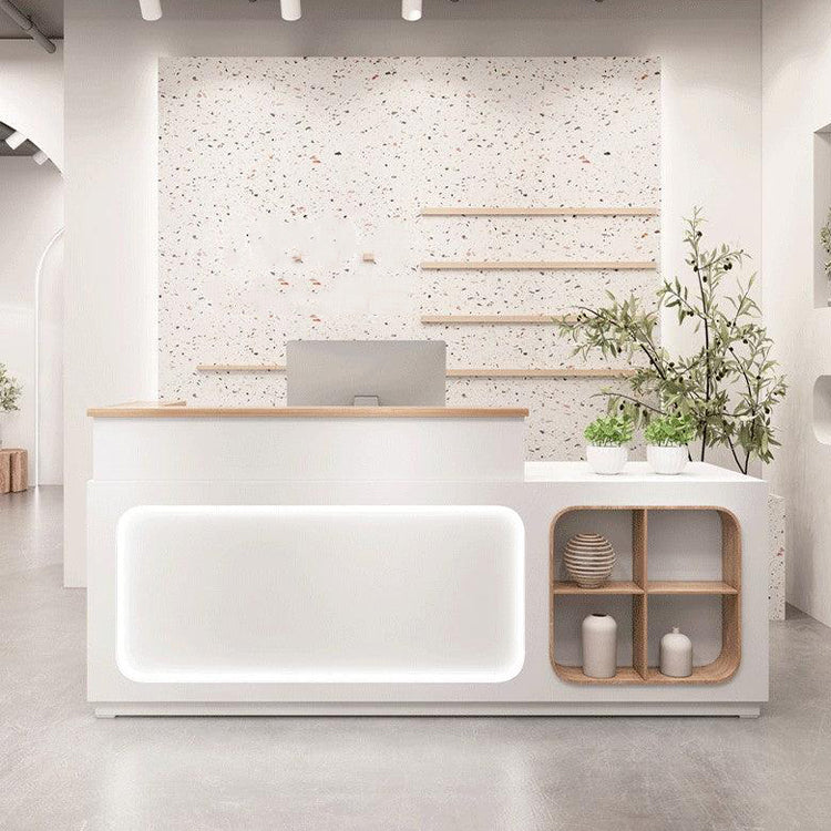 Customizable Corner Reception Desk With Light