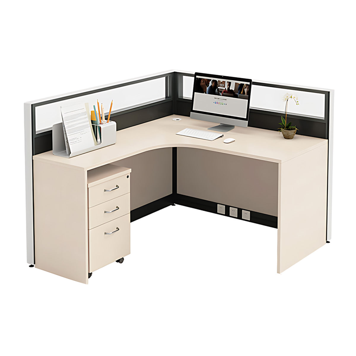 Modern Office Desk with Cable Management for Productive Workspaces