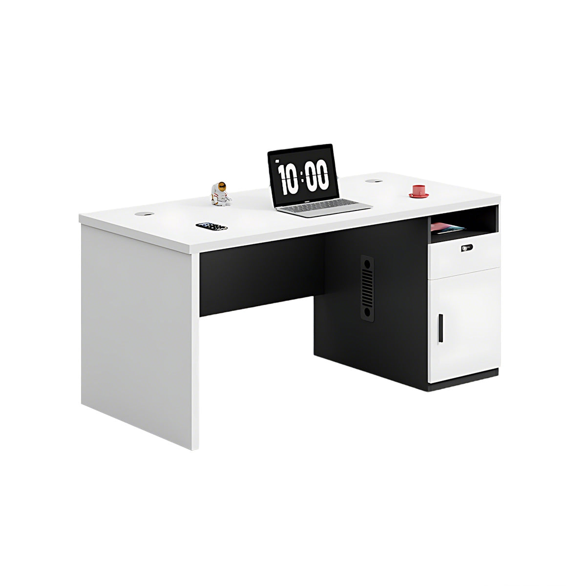 Streamlined Office Desk with Built-In CPU Slot for Home and Office