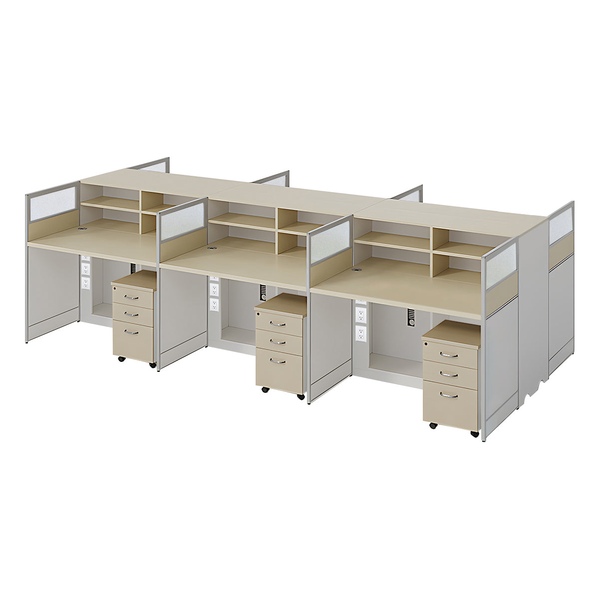 Stylish Ergonomic Office Desk with Semi-Transparent Partition Screen